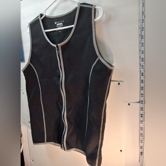 SaunaFX Men’s Slimming XXL Black Gray Neoprene Sauna Vest Zippered Tank Top Slim - Picture 12 of 13